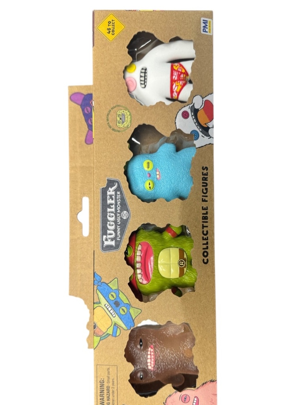 Fuggler Series 2 Collectible Figures 4-Pack, 2.5" Figures, Wide Eyed Weirdo, Rap